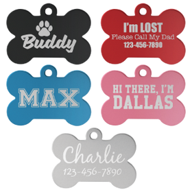 Pet ID Tag Bone SM (1 1/8